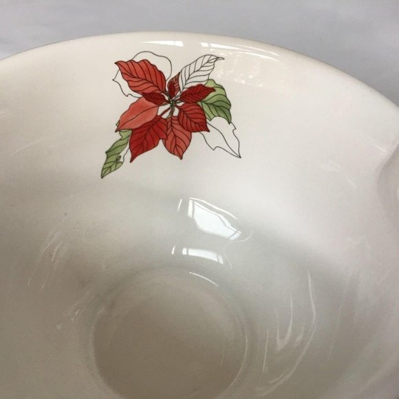 Block Bernardo Poinsettia Handle Basket Ceramic Goertzen Portugal Watercolors - Picture 8 of 10